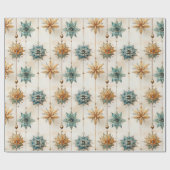 Kerst inpakpapier met groene Ornamenten (Vlak)