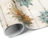 Kerst inpakpapier met groene Ornamenten (Rol Hoek)