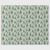 Kerst inpakpapier met kerstbomen (Vlak)