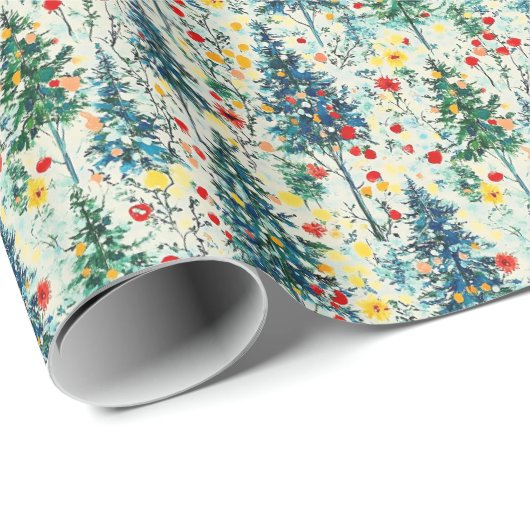 Kerst inpakpapier met kerstbomen (Rol Hoek)