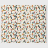 Kerst inpakpapier met kleurrijke skihut (Vlak)