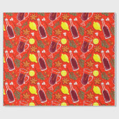 Kerst inpakpapier met molen van wijn (Vlak)