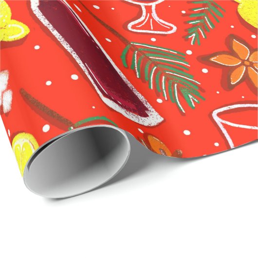 Kerst inpakpapier met molen van wijn (Rol Hoek)