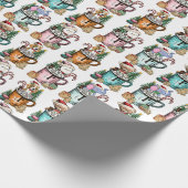 Kerst inpakpapier met schattige dieren (Hoek)