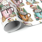 Kerst inpakpapier met schattige dieren (Rol Hoek)