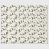 Kerst inpakpapier met  skihut (Vlak)