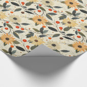 Kerst inpakpapier met witte poinsettia's (Hoek)