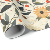 Kerst inpakpapier met witte poinsettia's (Rol Hoek)