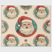 Kerst Inpakpapier Oude Man Claus Vintage (Vlak)