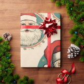 Kerst Inpakpapier Oude Man Claus Vintage
