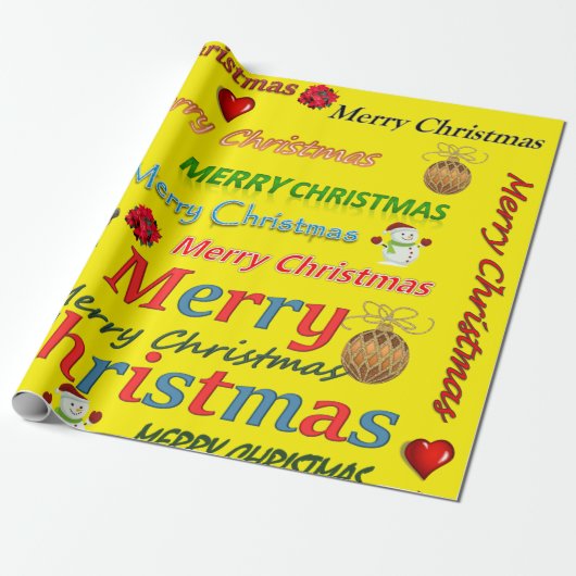 Kerst Inpakpapier Prettig Kerstfeest (Uitgerold)