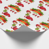 Kerst Inpakpapier Prettig Kerstfeest Elf (Hoek)