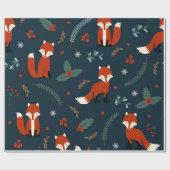 Kerst inpakpapier (Red Fox Theme) (Vlak)