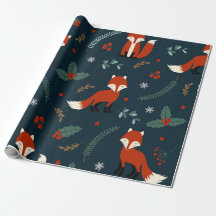 Kerst inpakpapier (Red Fox Theme)