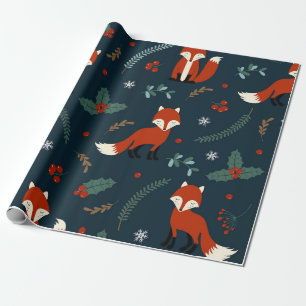 Kerst inpakpapier (Red Fox Theme)