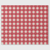 Kerst inpakpapier rode gingham sneeuwvlok (Vlak)
