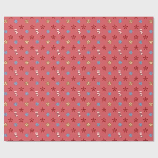 Kerst inpakpapier - Rode kleur (Vlak)