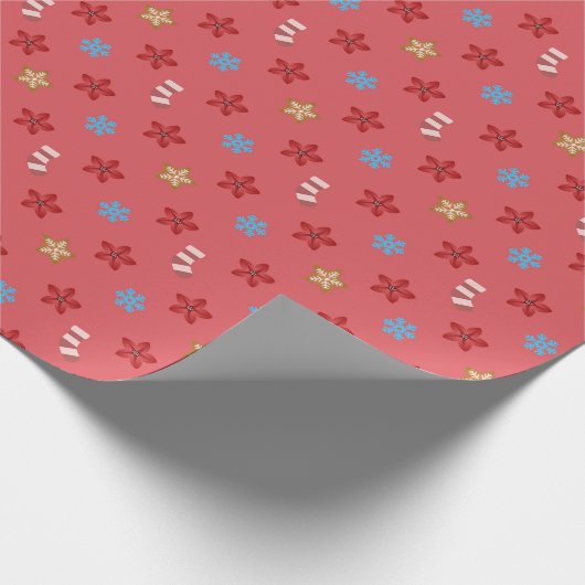 Kerst inpakpapier - Rode kleur (Hoek)