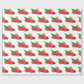 Kerst inpakpapier-rode vrachtwagen cadeaupapier (Vlak)