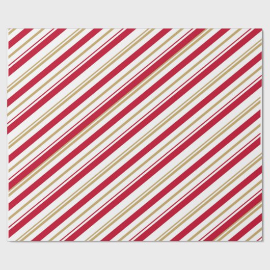Kerst inpakpapier - rood, wit, goud (Vlak)