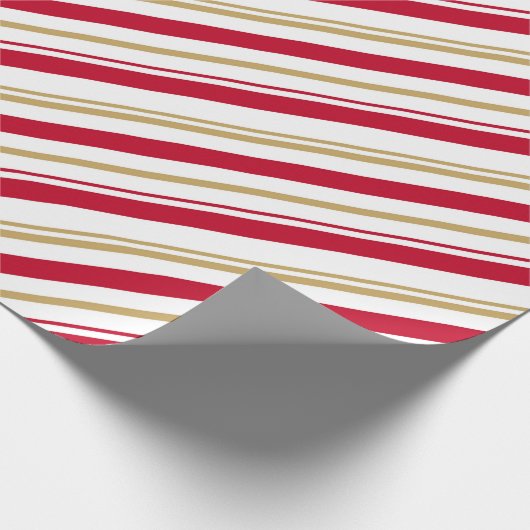 Kerst inpakpapier - rood, wit, goud (Hoek)