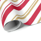 Kerst inpakpapier - rood, wit, goud (Rol Hoek)