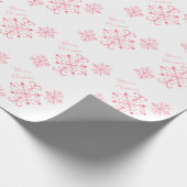 Kerst Inpakpapier Roze Sneeuwvlokken (Hoek)
