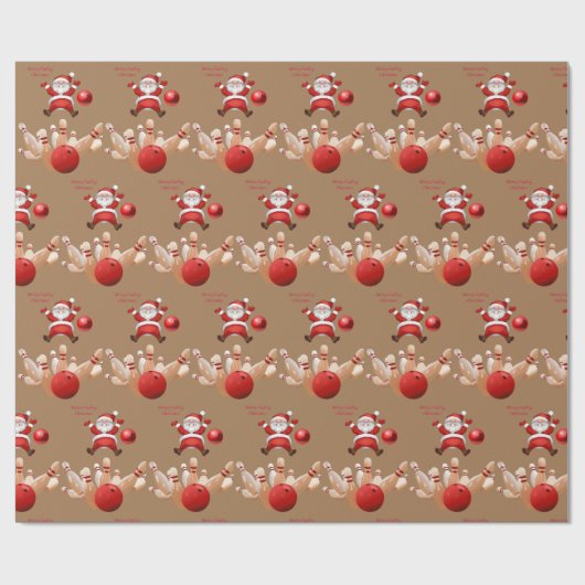 Kerst inpakpapier Santa, Bowling (Vlak)