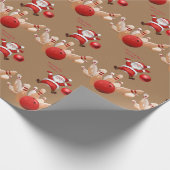 Kerst inpakpapier Santa, Bowling (Hoek)