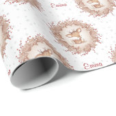 Kerst inpakpapier Schattigee herten tekst (Rol Hoek)