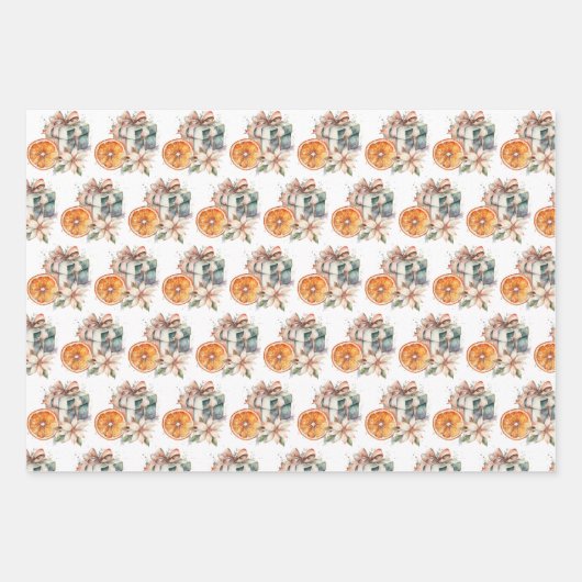 Kerst inpakpapier Set van 3 Design (Voorkant 3)