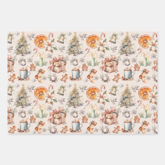 Kerst inpakpapier Set van 3 Design (Voorkant)