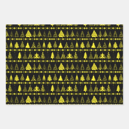 Kerst inpakpapier Set van 3 Design (Voorkant 3)