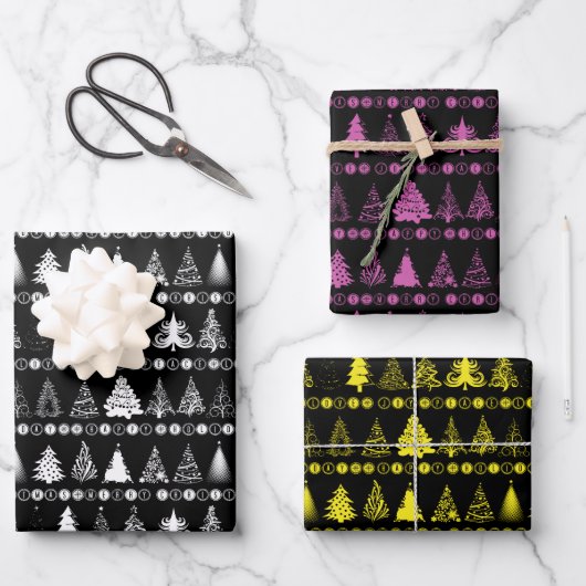Kerst inpakpapier Set van 3 Design Vel (Voorkant)