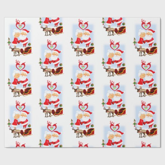 Kerst inpakpapier Sinterklaas, Mrs Claus (Vlak)