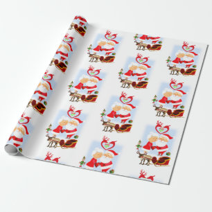 Kerst inpakpapier Sinterklaas, Mrs Claus