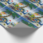 Kerst Inpakpapier Sneeuwman (Hoek)