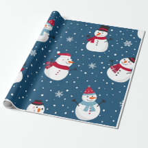 Kerst inpakpapier (Snowman Theme)
