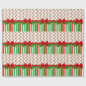 Kerst Inpakpapier Streep Kerstman (Vlak)