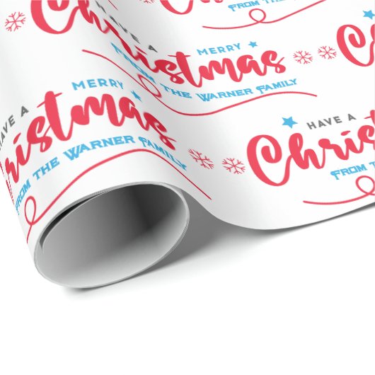 Kerst inpakpapier - voeg aangepaste naam toe (Rol Hoek)