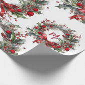 Kerst Inpakpapier Watercolor Kerstmis  (Hoek)