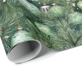 Kerst inpakpapier Waterverf-stijl ontwerp (Rol Hoek)