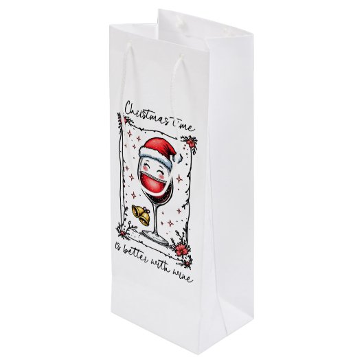 Kerst is beter met wijn cadeautas (Achterkant Gekanteld)