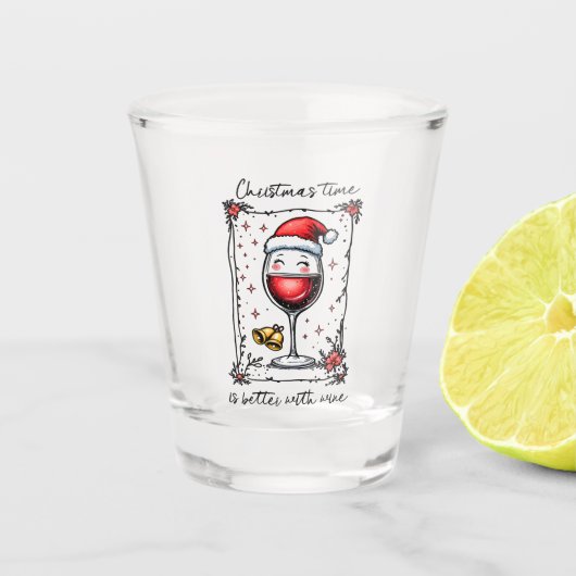 Kerst is beter met wijn shot glas (Voorkant)