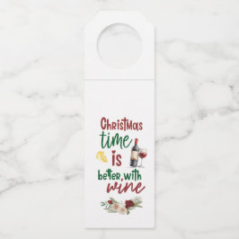 Kerst is beter met wijnfles Hanger Labels