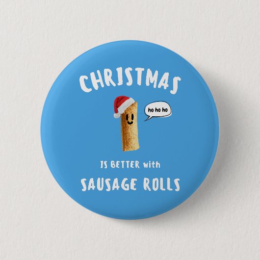 KERST IS BETER met WORSTENBROODJES Ronde Button 5,7 Cm (Voorkant)