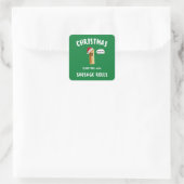KERST IS BETER met WORSTENBROODJES Vierkante Sticker (Tas)