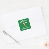 KERST IS BETER met WORSTENBROODJES Vierkante Sticker (Envelop)