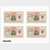 Kerst is de mooiste tijd van het jaar rechthoekige sticker (Vel)