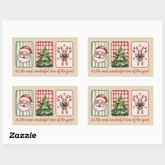 Kerst is de mooiste tijd van het jaar rechthoekige sticker (Vel)